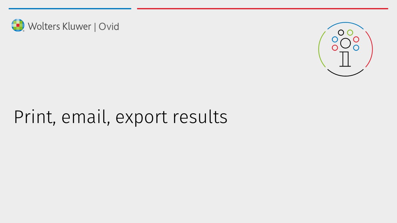 Print, email, export results